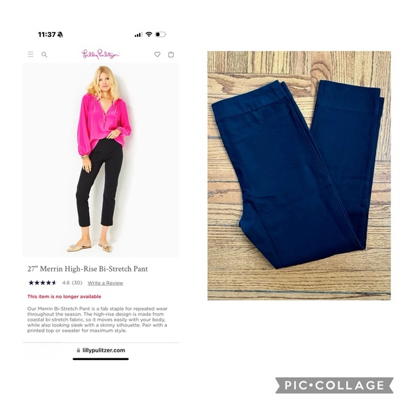 Lilly Pulitzer Merrin High Rise Bi-Stretch Pants - Picture 4 of 4